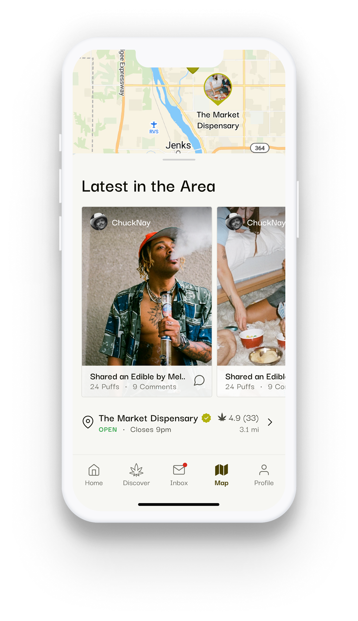 Puff Club App - Discover Screen