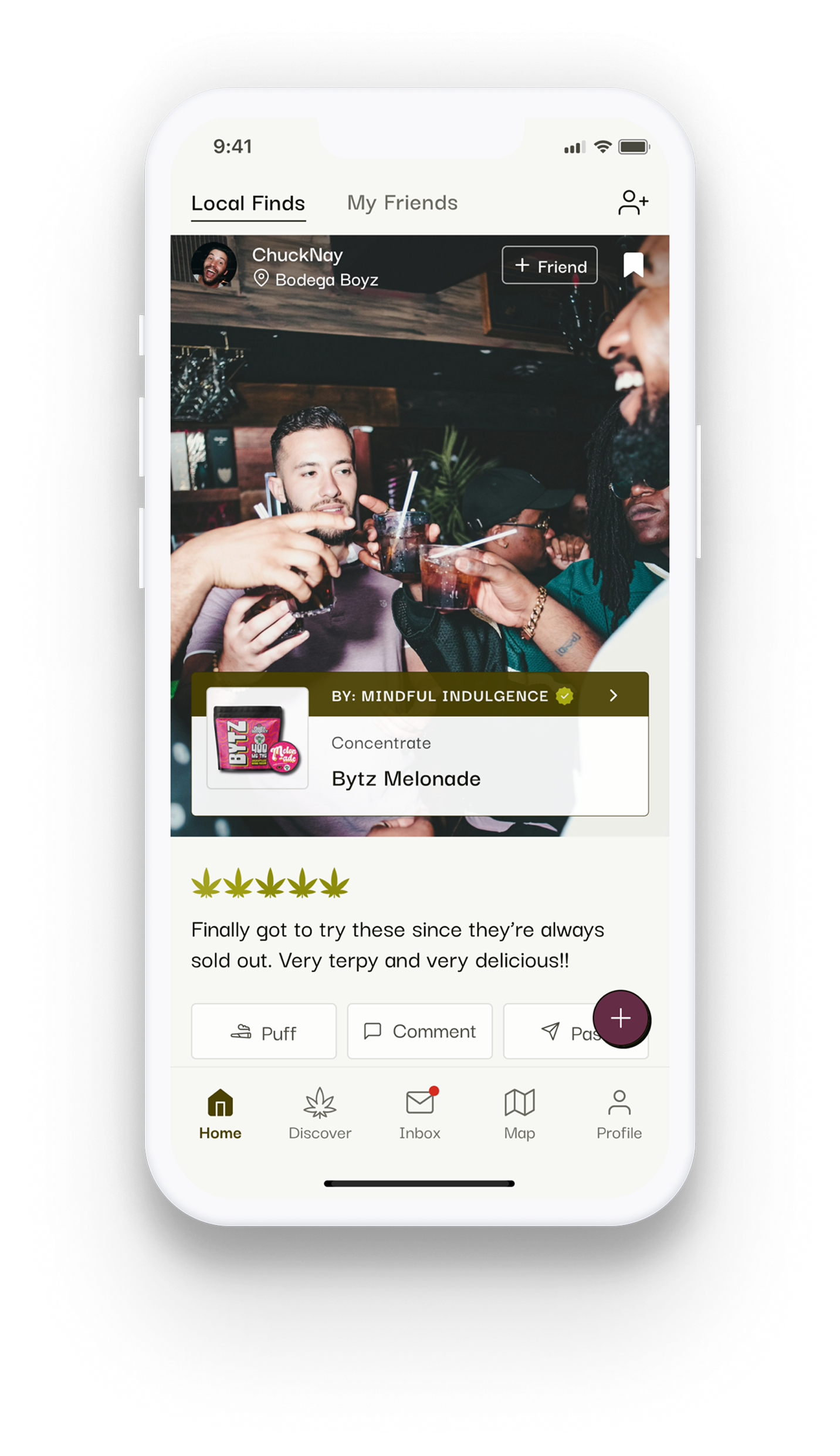Puff Club App - Check In Screen